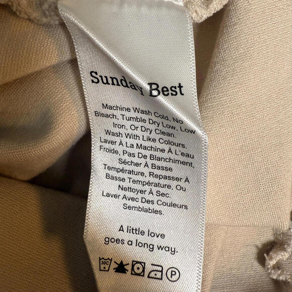 Sunday Best Aritzia Women's Size M Skirt Beige Mini Stretch‎ Pencil - Picture 6 of 7